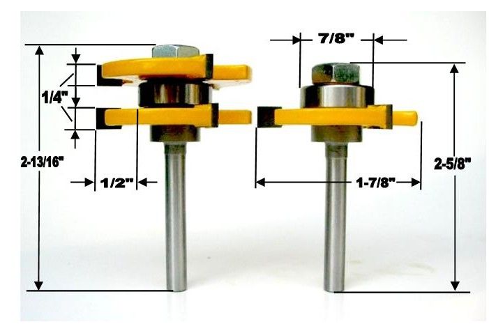   one bit to groove the slot and a other bit to mill the tongue