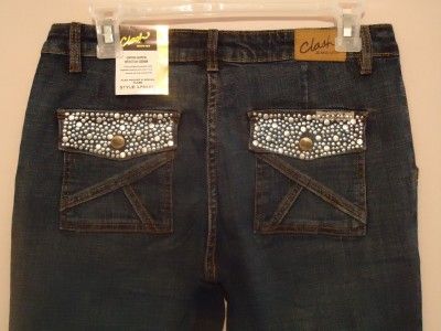 Clash fancy denim blue jeans back