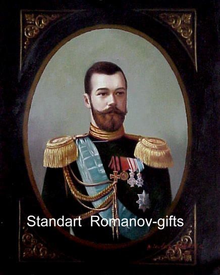 Painting Russian Tsar Nicolas II signed Nicolas Faberge  