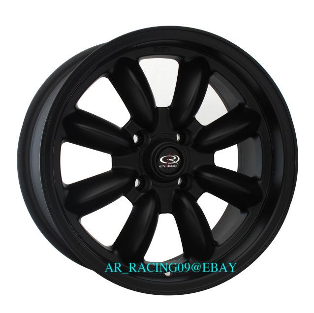 15x8 +4 ROTA RIMS RB Flat black CIVIC INTEGRA EG EK FIT  