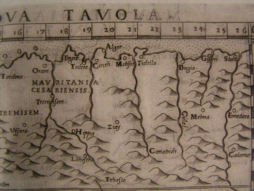 West Africa Senegal Canary Islands 1599 Ruscelli antique map w/ sea 