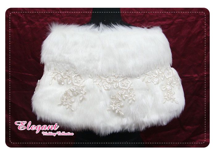 Item Name P 019 Ivory Faux Fur Bridal Wedding Shawl Wrap Shrug