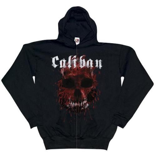 Caliban   Bloody Skull Zip Hoodie   X Large  