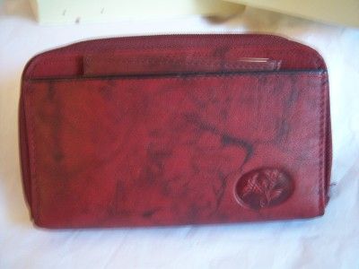 Stunning Heiress double ziparound Leather Wallet,Burgundy  