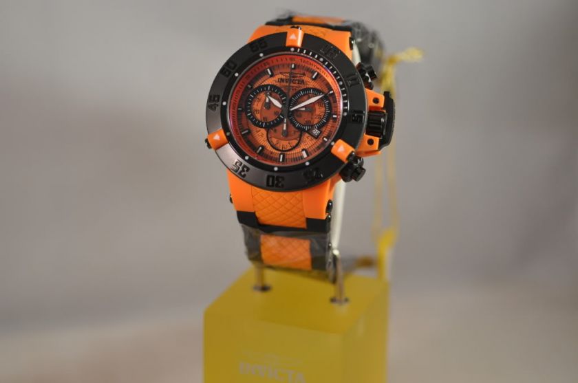 NEW MENS INVICTA 0936 SUBAQUA NOMA III ANATOMIC CHRONO ORANGE SWISS 