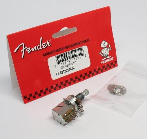 NEW FENDER 250k split shaft push pull potentiometer  