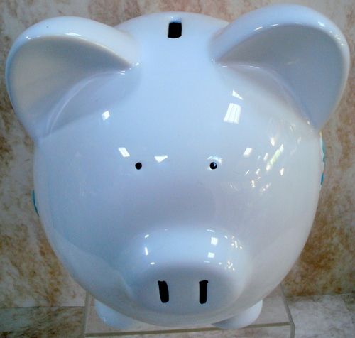 PIGGY BANK Babys 1st Bank RAISED Train BOY Blue CR100BB  