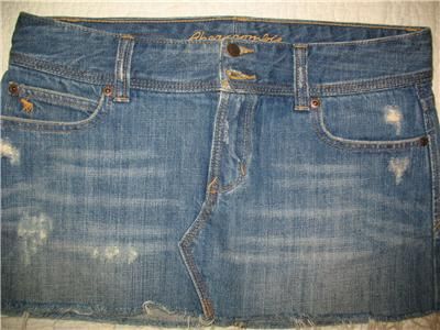 Womens Abercrombie and Fitch Jean Denim Mini Skirt Sz 2  