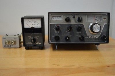 Drake T 4XB Transmitter and Drake W 4 Wattmeter & Dynamic Microphone 