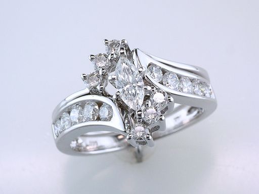Zales / Kay 1.5ct F SI1 Diamond 14K White Gold Engagement Ring Bridal 
