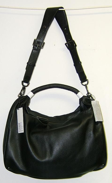 Kenneth Cole No Slouch Hobo Black Leather HandBag $299  