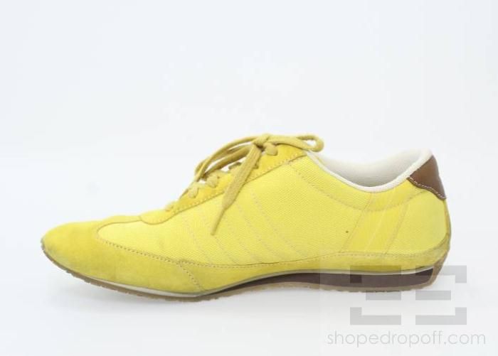 Coach Mens Yellow Canvas & Suede Jarrett Sneakers Size 11M  