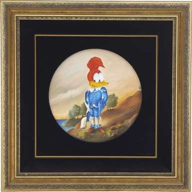 WALTER LANTZ   WOODY WOODPECKER BLUE BOY PAINTING ART  