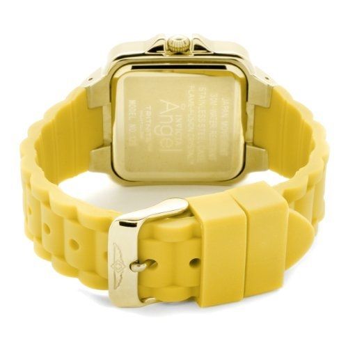 Invicta Womens 1309 Angel Collection Multi Function Gold Rubber Watch 