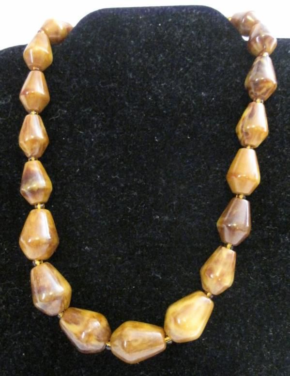 Vintage, Bakelite, peanutbutter, unique bead, necklace  