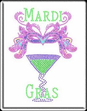 Rhinestones DIY Pattern MARDI GRAS DRINK MASK 1576  