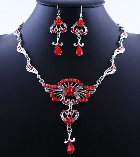 6sets wedding Alloy Acrylic Necklace Earring Set 19720  