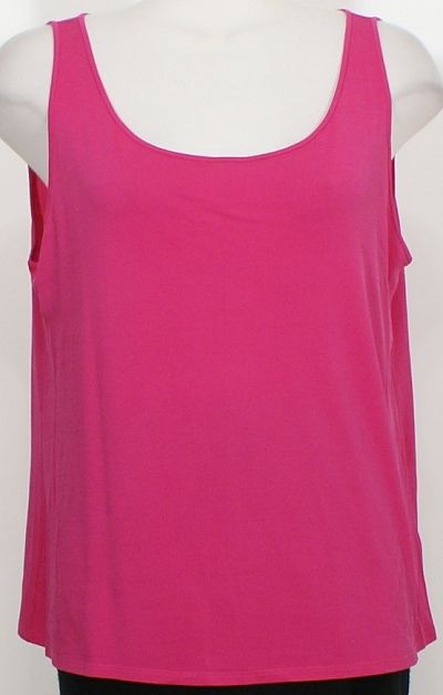 NWT EILEEN FISHER Fuschia Stretch Silk Jersey Tank Top 1X  