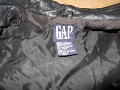 Girls Gap Black Leather Jacket size xlg (12 14) vguc  