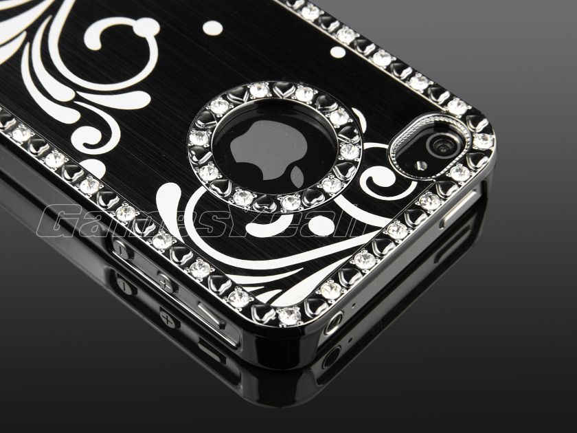   Aluminum Diamond Hard Case Cover F iPhone 4 4S + Screen Film  