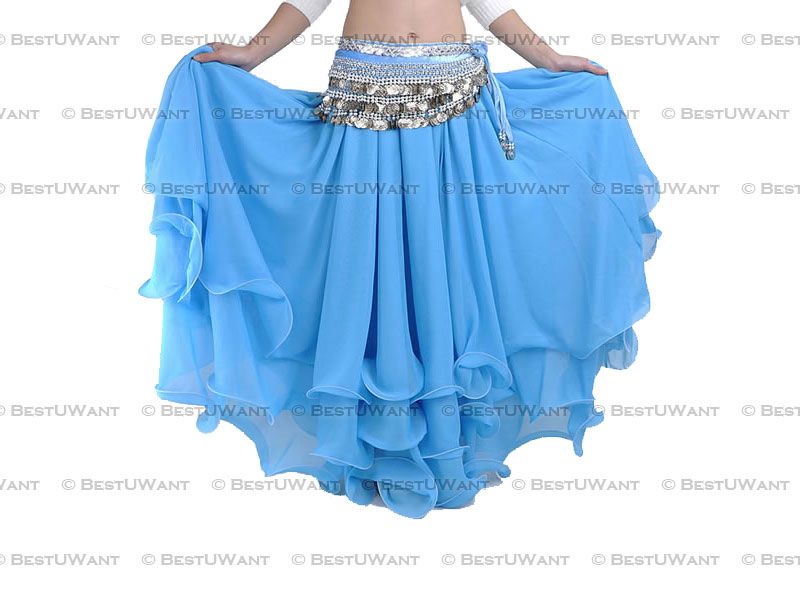 BELLY DANCE Tribal 3 Layers Full Circle Dress Costume  