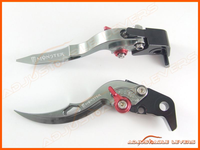 Monster Logo 2007   2011 Kawasaki ZX6R Adjustable Dagger Brake 