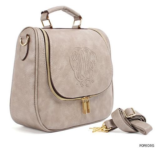 New Beige Square Zippered Flap Satchel Shoulder Cross body Messenger 