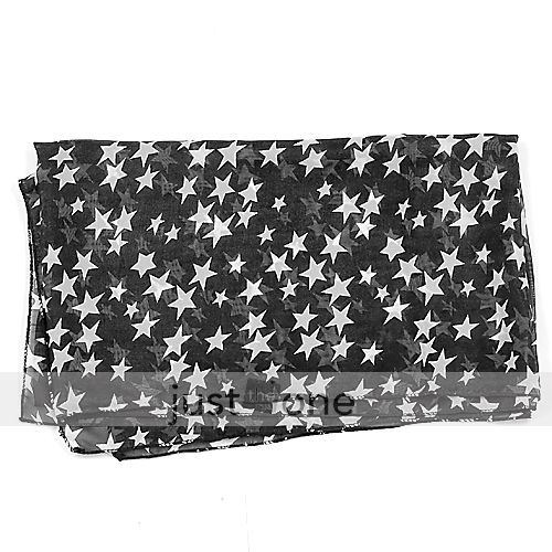 New Lady Soft Long Chiffon Stars Print Scarf Wrap Shawl  