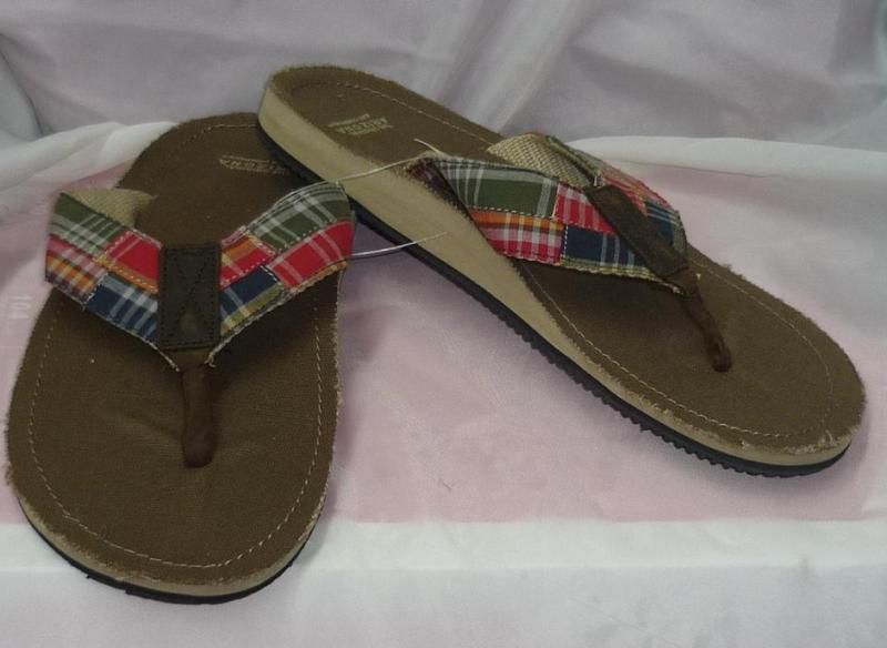 Arizona plaid Mens Thong Sandals 7 8 9 10 11 12 NEW  