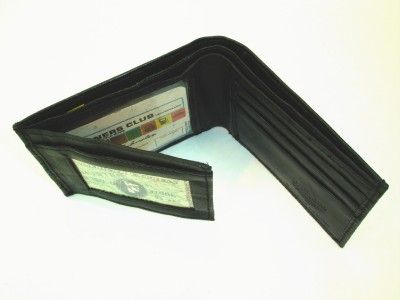 Mens Genuine Leather Bi Fold Wallet (H 314 Black)  