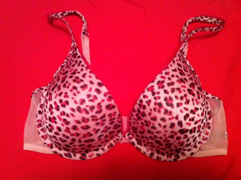 VICTORIAS SECRET SEXY LITTLE THINGS 34D PINK LEOPARD PUSH UP BRA 