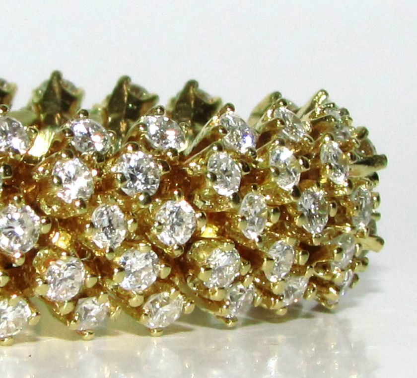 35000 ESTATE 10.00CT DIAMONDS DOME CLUSTER BRACELET█  