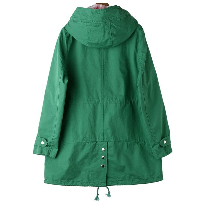 Check Hooded Jackets Womens Vintage Cotton Military Safari Coats NWT 