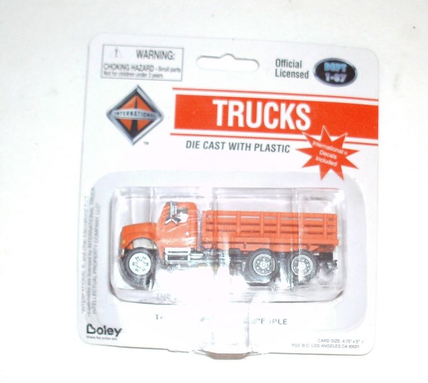 boley International 3 axle stake bed truck 4006 99 orange, NIP  