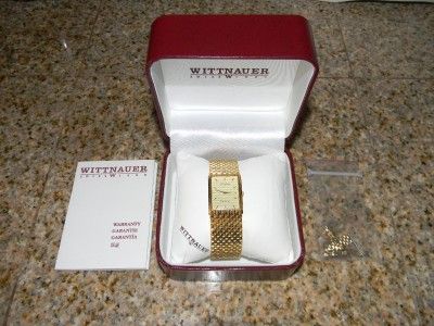 Mens WITTNAUER Swiss 1880 Cosmopolitan Gold Watch New Battery Pristine 