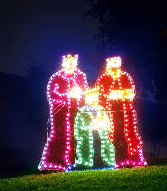 LIGHTED OUTDOOR 3 THREE WISEMAN CHRISTMAS YARD DISPLAY  