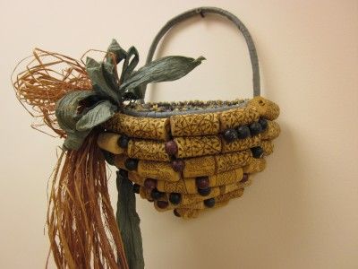 Wine Cork Hanging Basket   42 Used (Recycled) Corks  