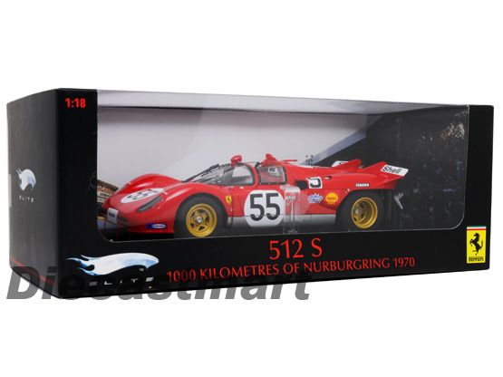 HOTWHEELS ELITE 118 FERRARI 512S NURBURGING 1970 #55  