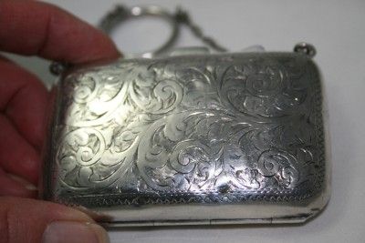 SOLID SILVER BRIGHT CUT PURSE HM BIRMINGHAM 1914  