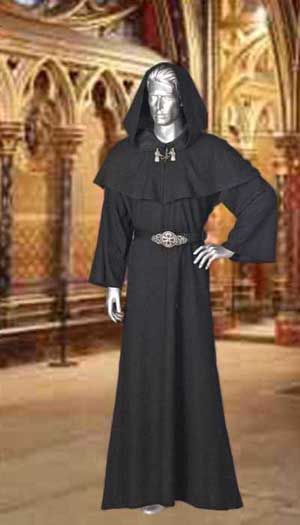 Medieval Wicca Pagan Ritual Robe with Hood Handmade Natural Cotton 