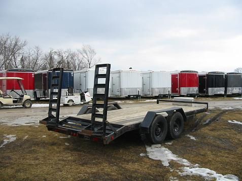 7368 2003 Liberty Equipment Trailer Used Car Hauler Wood Floor Black 