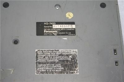 Panasonic AG 7400 Portable Video Cassette Recorder  