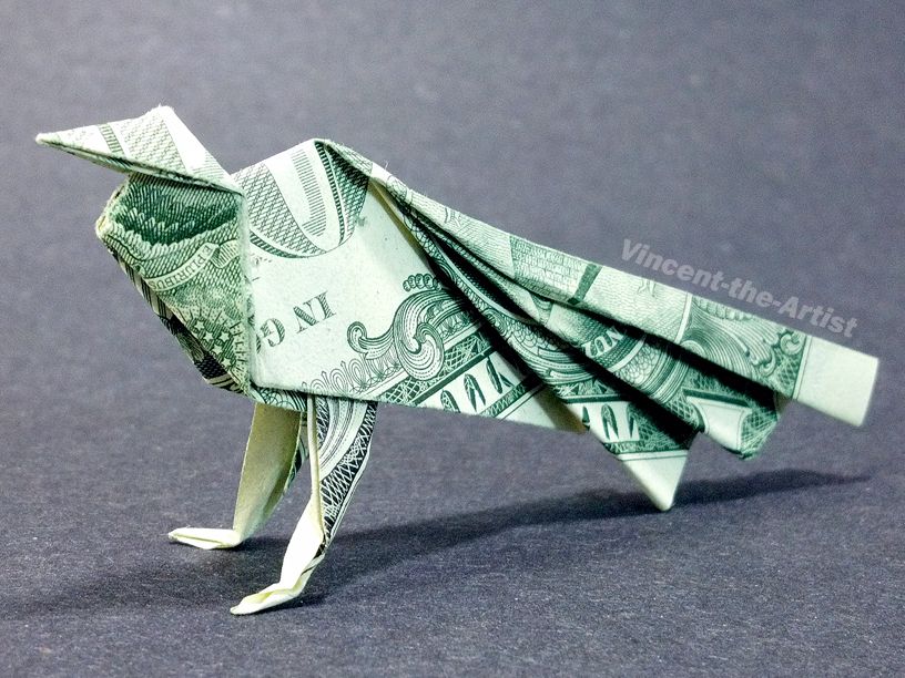 Dollar Bill Money Origami PEACOCK   Great Gift Idea Animal from Real 