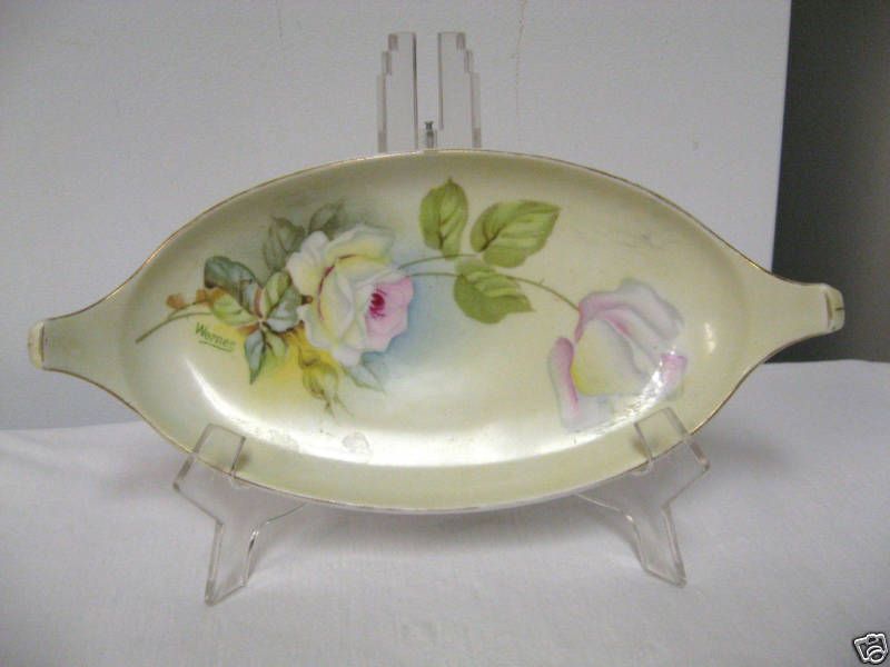 Older RS GERMANY Oval 2 Handled SERVING TRAY Sgn WERNER  