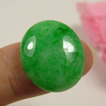 15ct LARGE Rich Green Natural A Jade Jadeite Cab Cabochon  