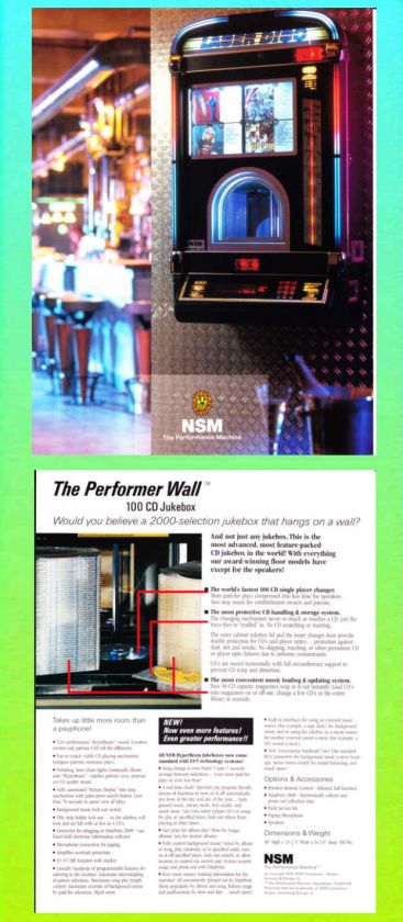 PERFORMER Wall NSM CD Jukebox Advertising Flyer ver. 2  