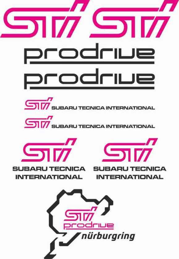 SUBARU IMPREZA STI PRODRIVE FACTORY LOOK STICKER SET  