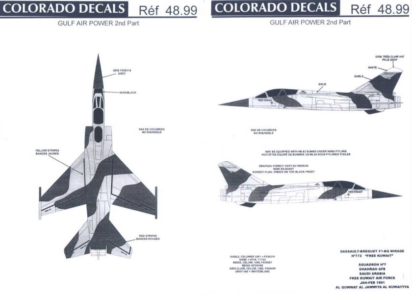 Colorado Decals 1/48 GULF AIR POWER Part 2  