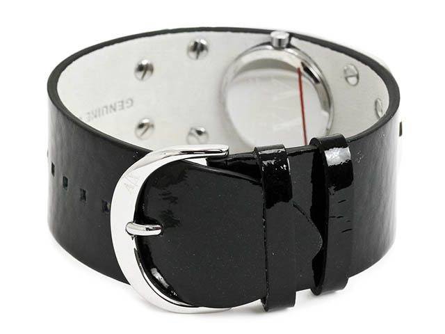 Armani Exchange Watch Black Leather Swarovski AX3064  