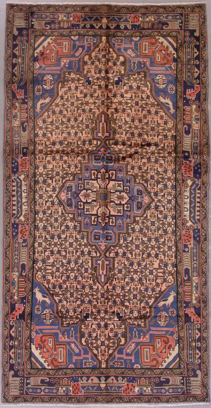 5x10 ANTIQUE PERSIAN SERAPI AREA RUG CARPET WITH BIRDS  